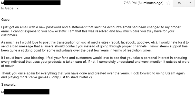 Illustration for article titled Gabe Newell Shows Us How Customer Support Is Done